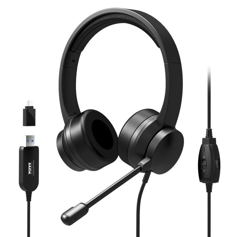 3567049016050-PORT Connect 901605 - Casque filaire avec micro - USB-A & USB-C-P_405285965_2-1