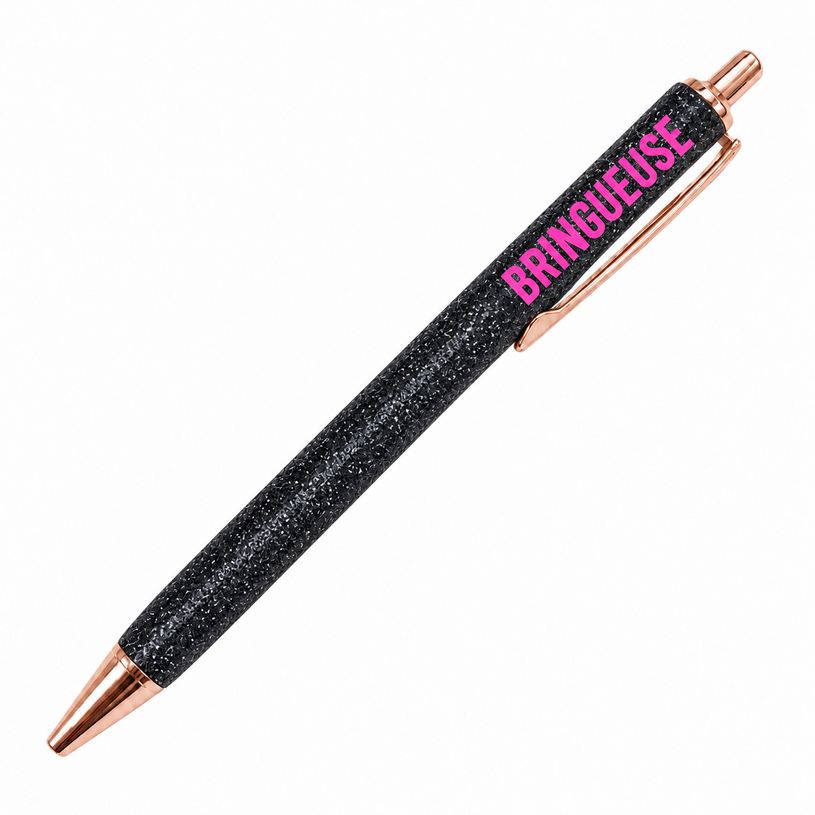3701813307382-Woom - Stylo à paillettes - Bringueuse - Noir--0