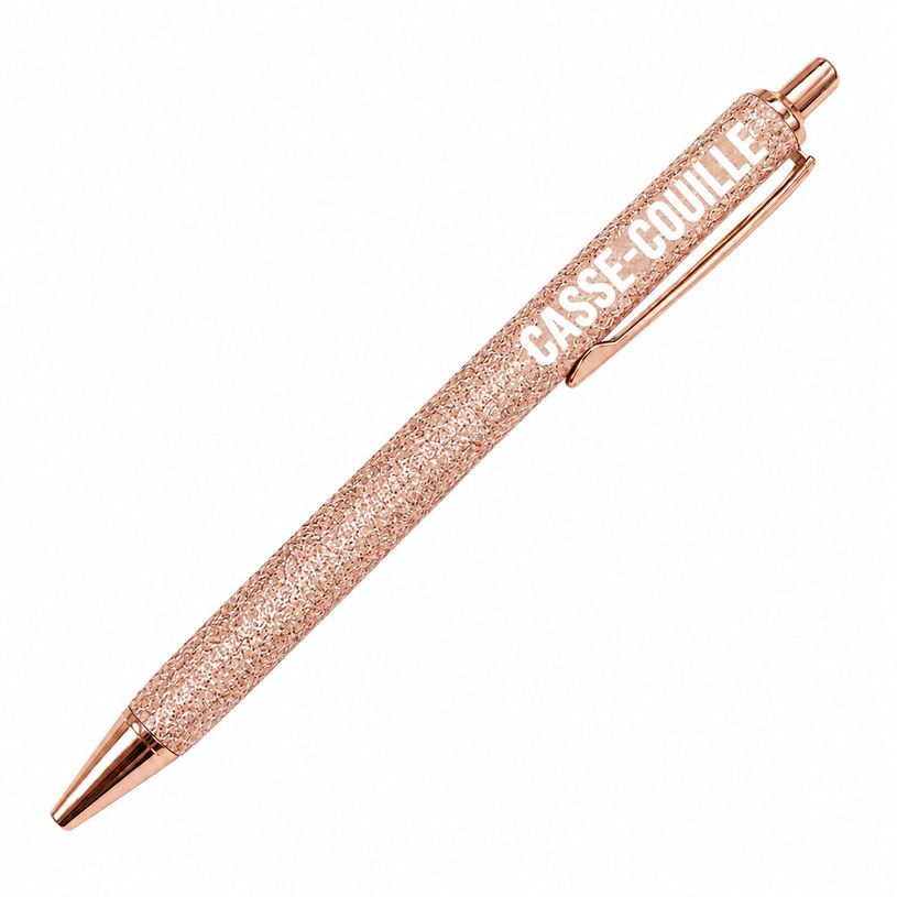 3701813307375-Woom - Stylo à paillettes - Casse Couille - Rose Gold--0