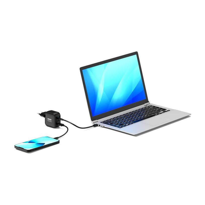 3567042031807-PORT Connect - Adaptateur secteur - GaN II, avec câble de 2 m - 65 W - 3 connecteurs de sortie (2 x USB-C, USB type A) --P_405287955_10-5