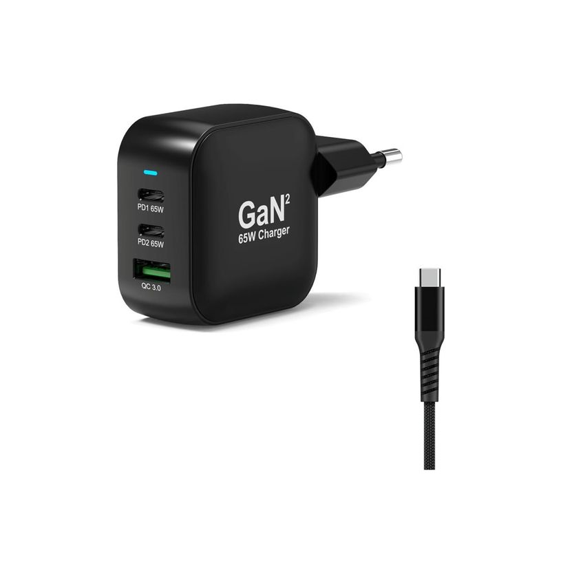 3567042031807-PORT Connect - Adaptateur secteur - GaN II, avec câble de 2 m - 65 W - 3 connecteurs de sortie (2 x USB-C, USB type A) - -P_405287955_6-4