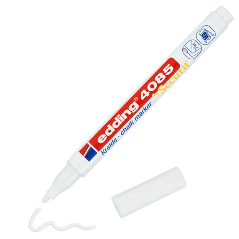 4057305034663-edding - Marqueur craie liquide e-4085 Blanc - Pointe Ogive fine 1-2 mm--1
