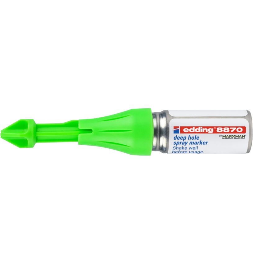 4057305060754-edding - Marqueur Spray Zones Inaccessibles e-8870 Vert Fluo - Pulvérisation jusqu'à 50 mm--0