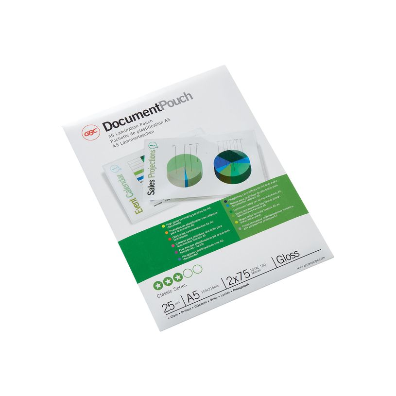 033816038035-GBC HeatSeal Document Pouch - pack de 25 - brillant - 154 x 216 mm - pochettes plastifiées-P_4165000_1-2