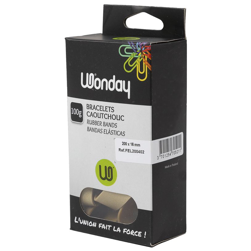 3457704520018-Wonday - Bracelets caoutchouc - élastiques - 1.6 cm x 20 cm - 100 g--1