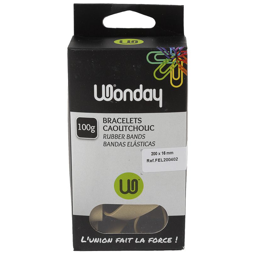 3457704520018-Wonday - Bracelets caoutchouc - élastiques - 1.6 cm x 20 cm - 100 g--2