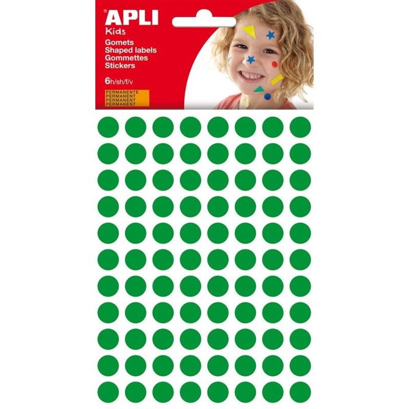 8410782132332-APLI kids - Round permanent educational stickers - 10.5 mm, 6 sheets - vert-P_500507_2-0
