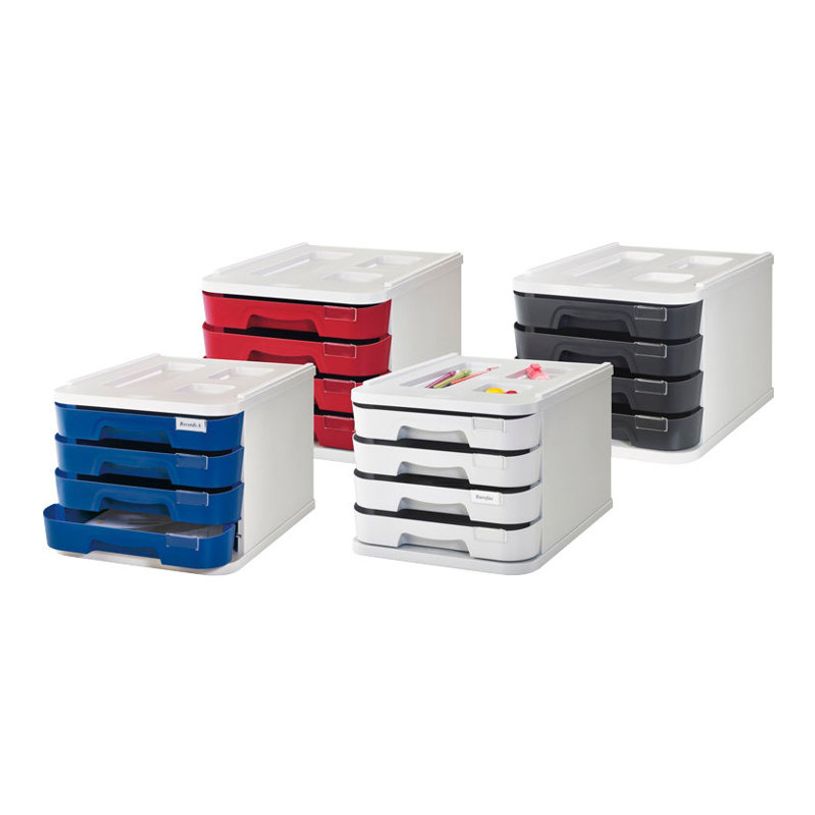 8425901011023-Faibo - Armoire à tiroirs - 4 tiroirs - polystyrène - gris, noir-P_501161_1-0