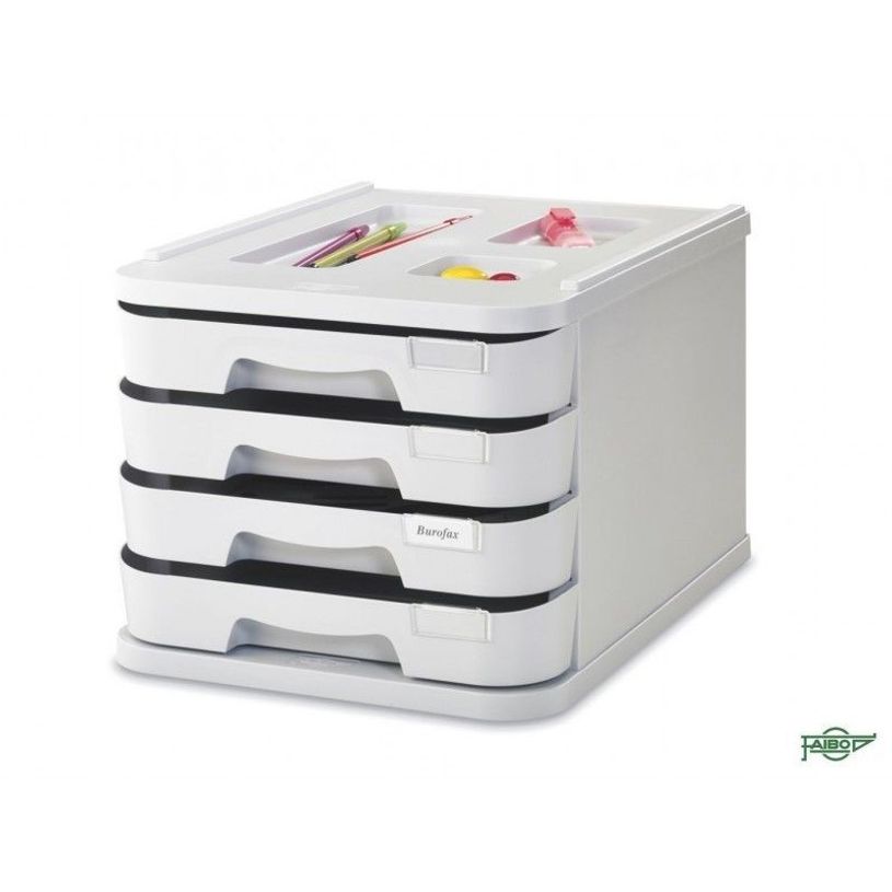 8425901011085-Faibo - Bloc de classement à tiroirs - 4 tiroirs - gris-P_501164_1-0