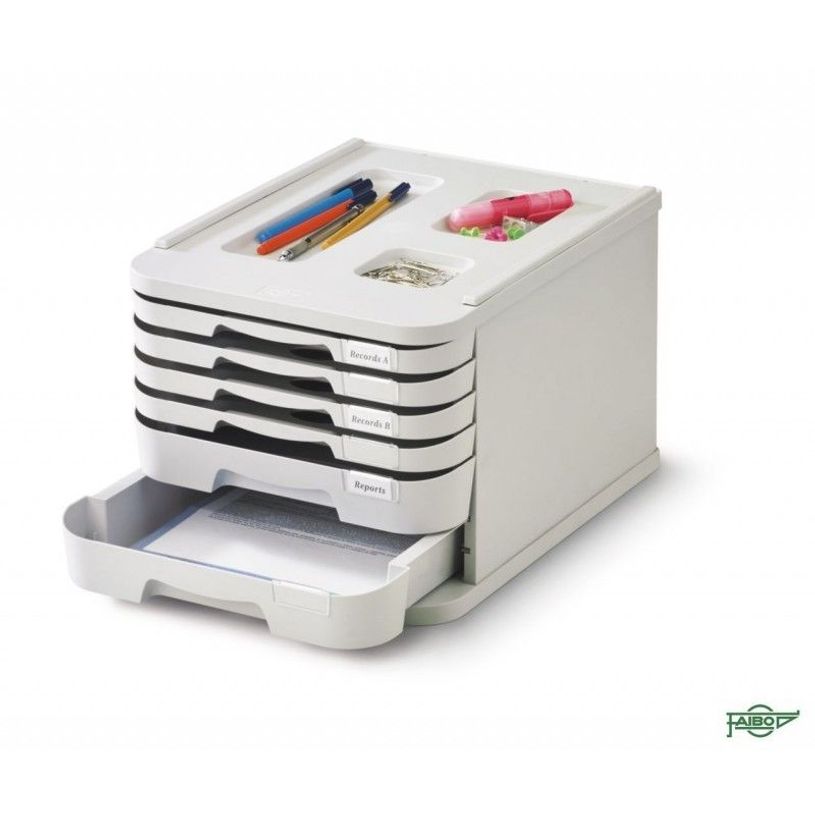 8425901100680-Faibo - Bloc de classement à tiroirs - 6 compartiments - gris-P_501170_2-0
