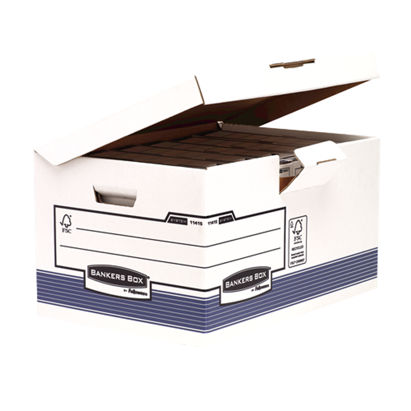 0043859645107-Bankers Box - Caja de almacenamiento - para Folio - pulsera blanca y azul--1