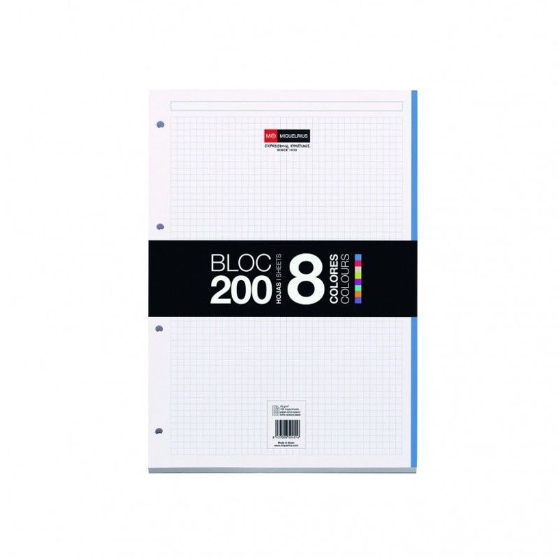 8422593074404-Miquelrius BLOC - Bloc rechargeable - A4 - 200 feuilles / 400 pages - petits carreaux - 4 tro-P_505493_1-0