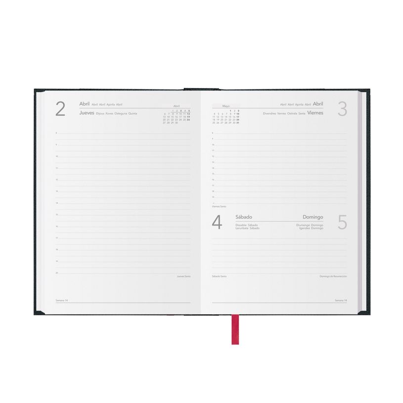 8421938113990-Dohe SINTEX - Agenda - 2025 - 1 jour par page - 140 x 200 mm - 288 pages - papier blanc - couverture noire - vi-509066_1-1