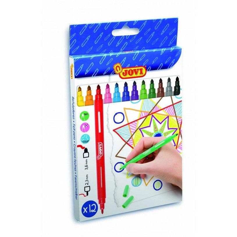 8412027028844-JOVI - Marqueur double pointe - couleurs assorties - 2.3 mm / 3.6 mm - fin / large (pack de 1-P_511604_1-0