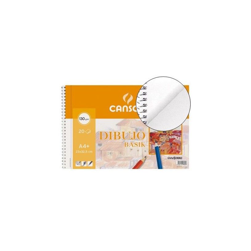 8422714095806-Canson Basik Premium - Bloc de papier à dessin - reliure à anneaux métalliques - A4 Plus - -P_515290_1-0