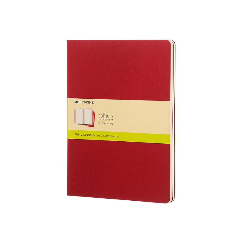 9788862931090-Moleskine Cahier - Journal - reliure cousue - XL - 190 x 250 mm - papier ivoire - uni - couverture rouge cann-P_515963_2-0