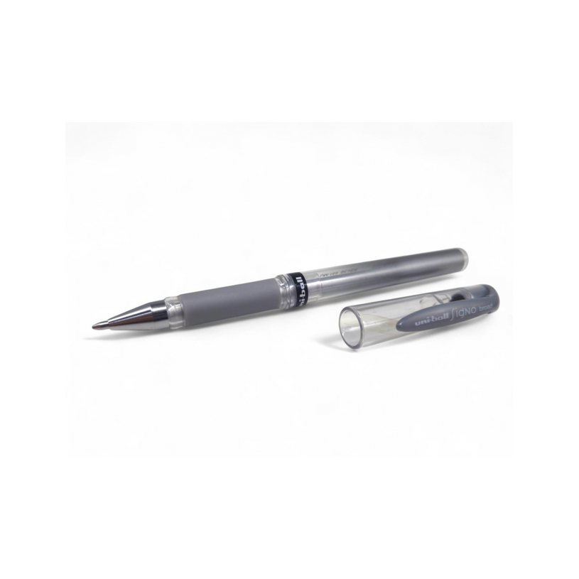 3296280027944-Uni-ball Signo - Bolígrafo - plata - tinta de gel - 1 mm - amplio--2