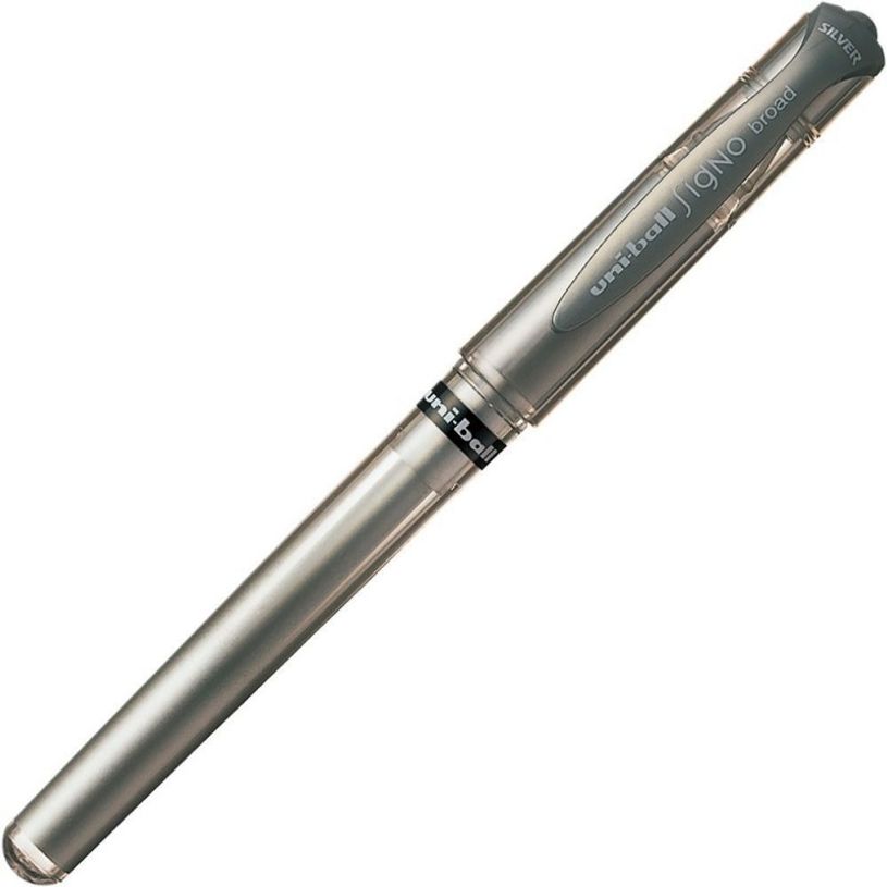 3296280027944-Uni-ball Signo - Bolígrafo - plata - tinta de gel - 1 mm - amplio--1