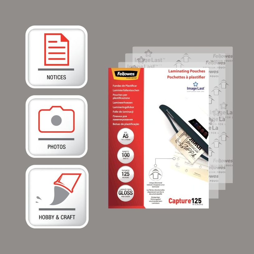 077511530739-Fellowes - 100 pochettes de plastification A5 (154 x 216 mm) - 125 microns - brillantes --4