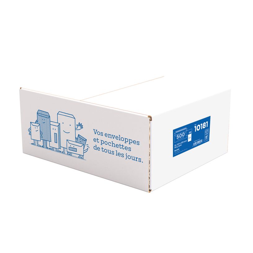 3240180101815-La Couronne - 500 Enveloppes DL 110 x 220 mm - 80 gr - fenêtre cristal 45x100 mm - blanc --P_53539662_1-0