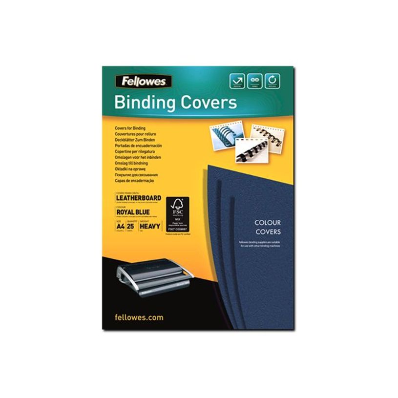 043859539659-Fellowes - 25 couverture à reliure A4 (21 x 29,7 cm) - 250 g/m² - Bleu Royal-P_5373901_1-0