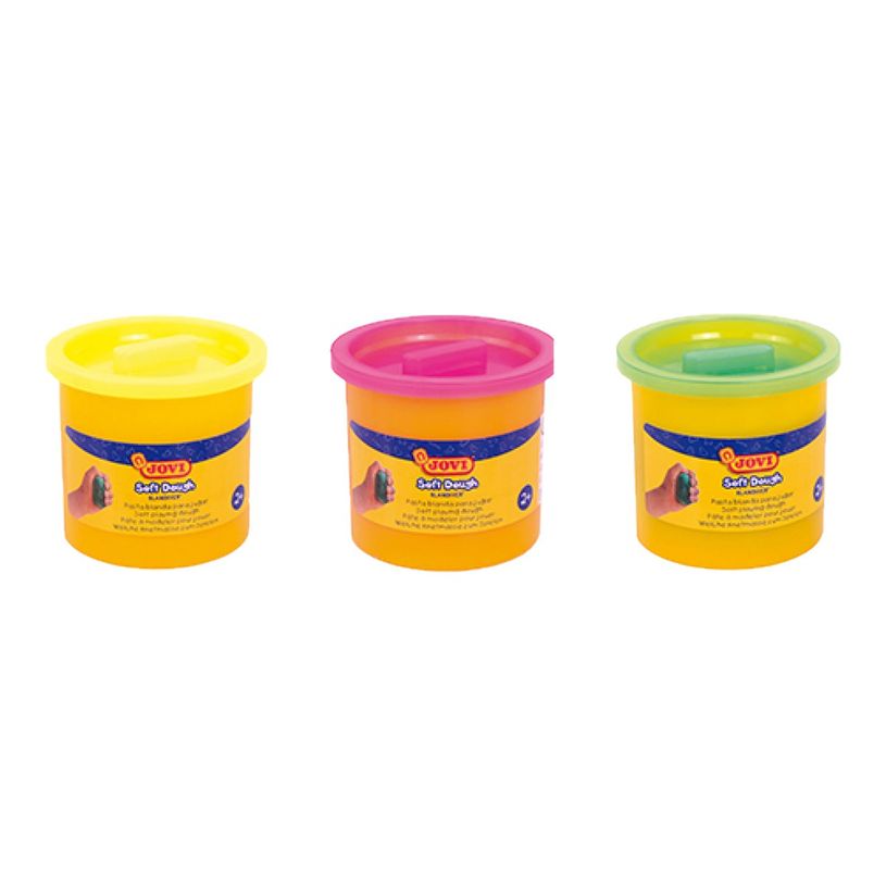 8412027003087-JOVI BLANDIVER - 3 pots de pâte à modeler - 110 g - jaune fluo, vert fluorescent, phosphore-P_553944_1-0