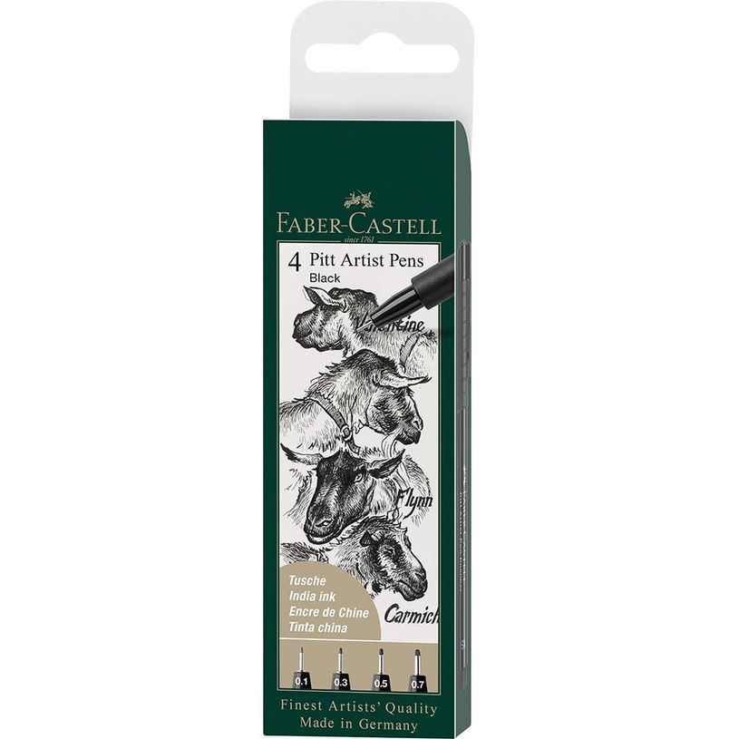 4005401671152-Faber-Castell Pitt Artist - Pack de 4 feutres à l'encre de Chine - noir-P_556017_3-0