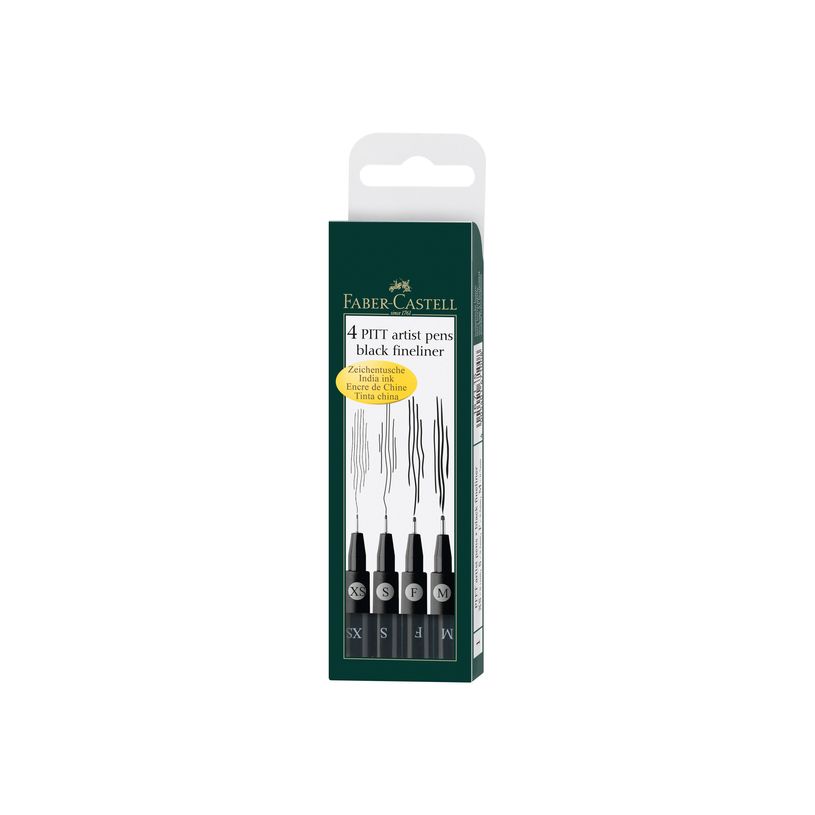 4005401671152-Faber-Castell Pitt Artist - Pack de 4 feutres à l'encre de Chine - noir-P_556017_5-3