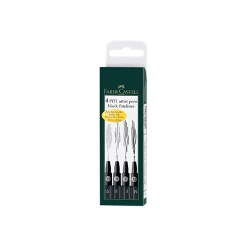 4005401671152-Faber-Castell Pitt Artist - Pack de 4 feutres à l'encre de Chine - noir-P_556017_6-2