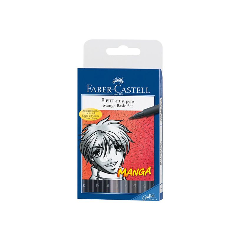 4005401671077-Faber-Castell PITT artist - Feutre pinceau à pointe souple - permanent - noir, gris froid III, gris chaud III, gris froid IV, gris chaud IV, gris froid VI --P_556019_1-1