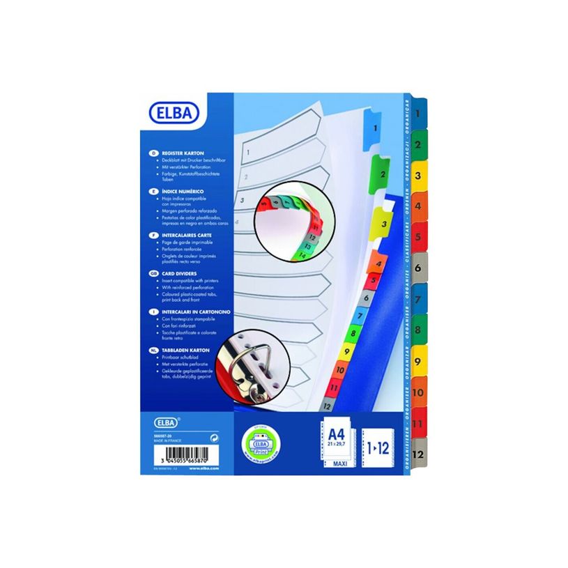 3045055665870-ELBA StrongLine - Intercalaire 12 positions numériques 1 à 12 - A4 Maxi - carte blanche-P_566587_1-2