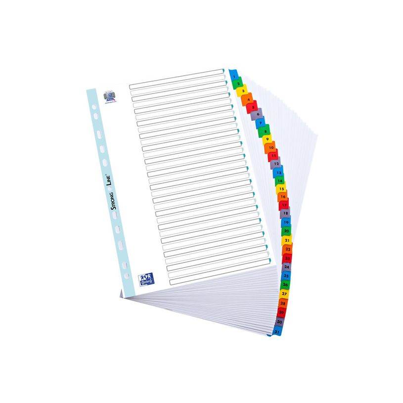 3045055695877-Oxford StrongLine - Intercalaire 31 positions numériques 1 à 31 - A4 - carte blanche-P_569587_1-0
