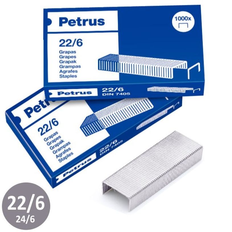 8411772557234-Petrus - Grapas - 24/6, 22/6 - 6 mm - paquete de 1000--1
