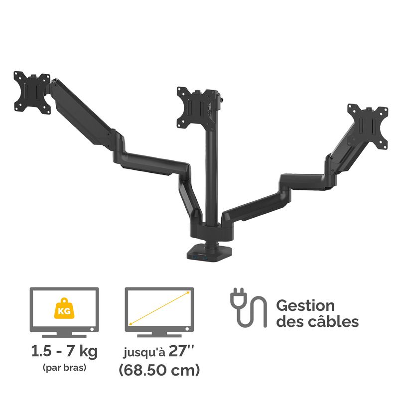 0043859716975-Fellowes Platinum Series Triple Arm - Bras porte écran triple à pince - noir-P_575029_5-1