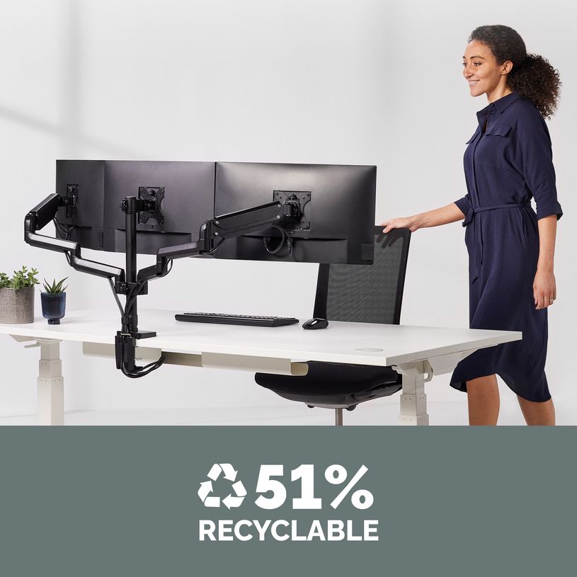 0043859716975-Fellowes Platinum Series Triple Arm - Bras porte écran triple à pince - noir-P_575029_7-3