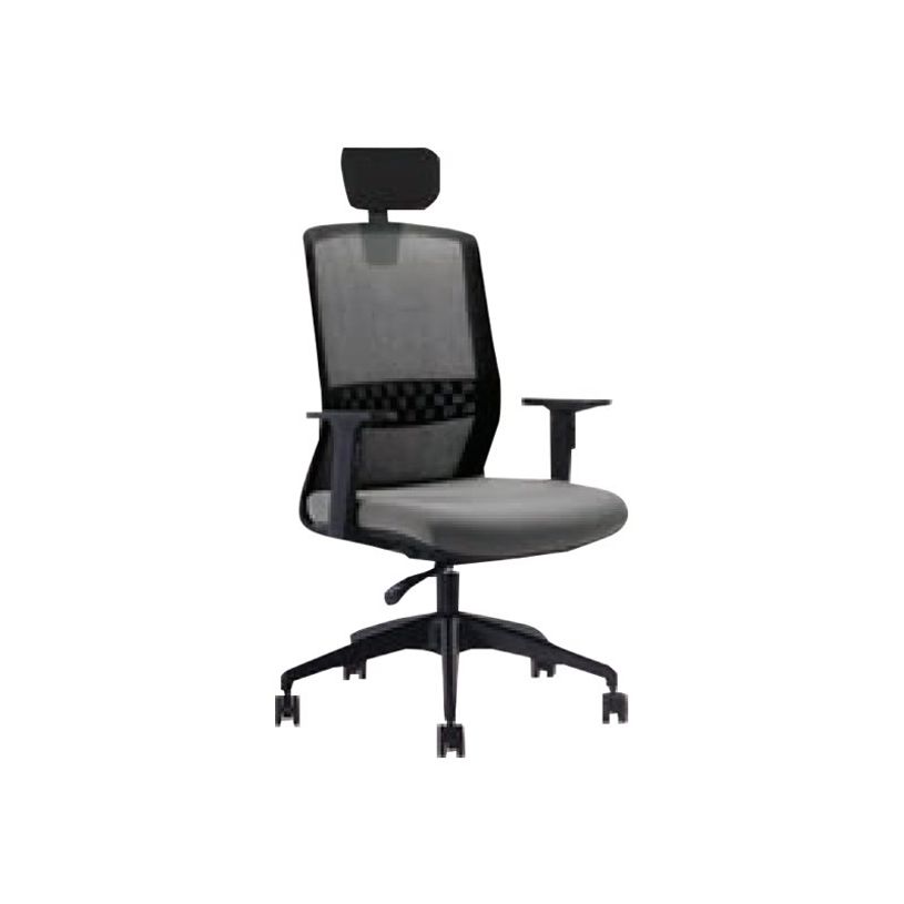 3760185028639-Fauteuil de bureau SCOTT NOIR -  accoudoirs - gris-P_575286_1-0