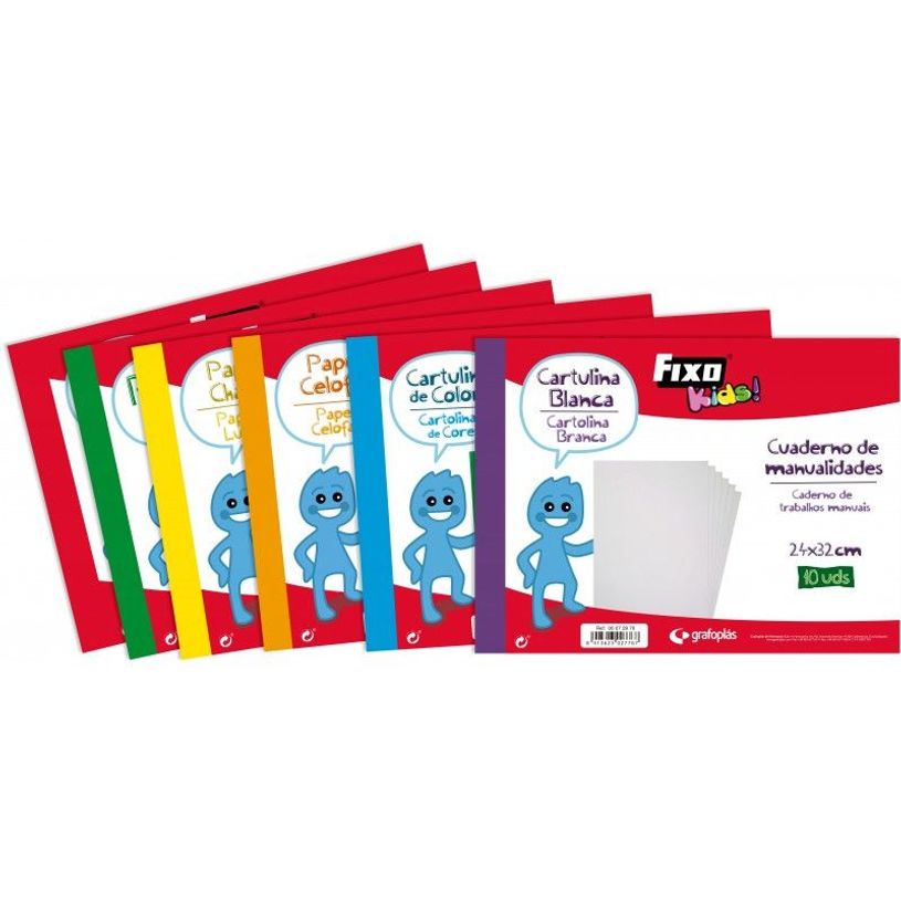 8413623027767-Grafoplas FIXOkids! - Cardboard pad - 240 x 320 mm - 10 feuilles - blanc - 185 g/m²-P_577445_1-0