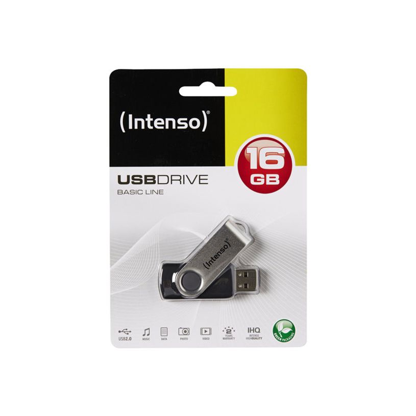 4034303015368-Intenso Basic Line - Clé USB - 16 Go - USB 2.0 - noir et argent-P_580888_1-1