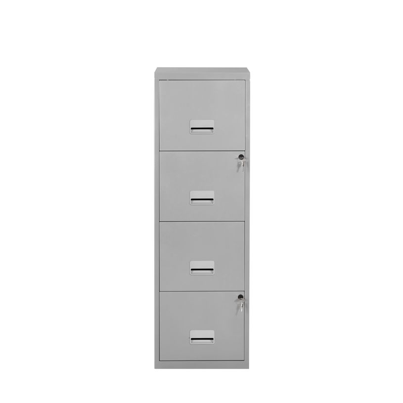 3219095950443-Classeur 4 tiroirs pour dossier suspendus - 126 x 40 x 40 cm  - aluminium--0