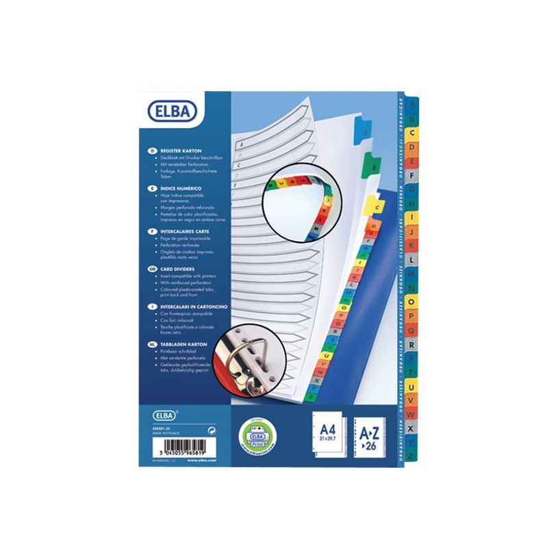 3045055965819-ELBA StrongLine - Intercalaire 26 positions A à Z - A4 - carte blanche-P_596581_2-0