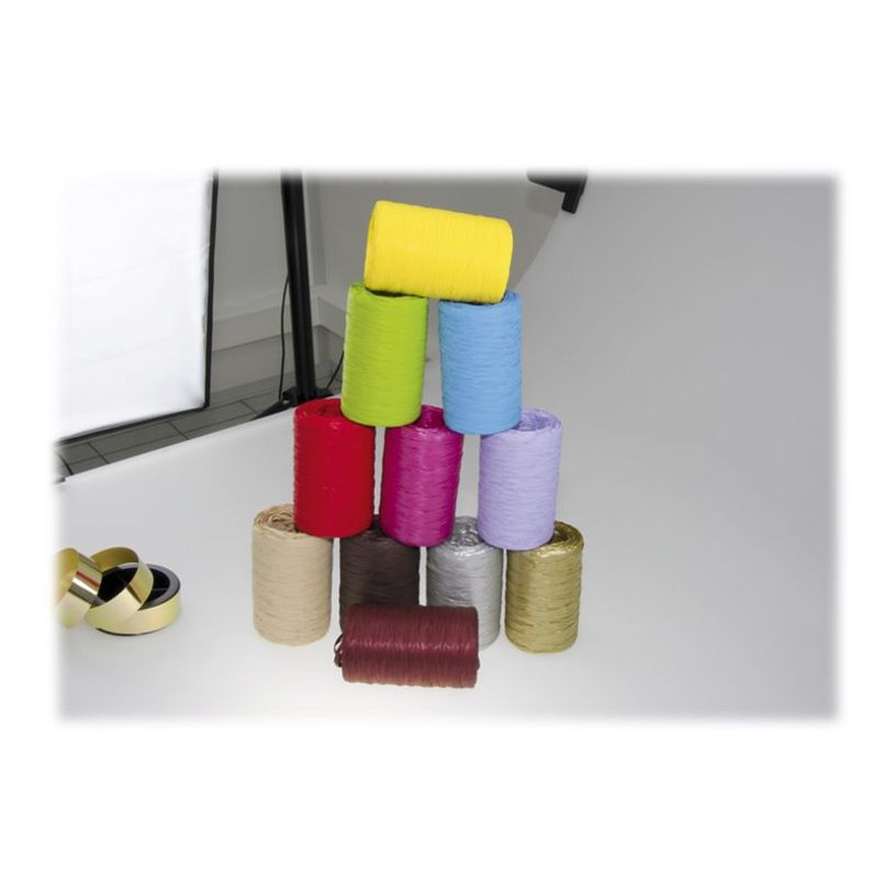 3065506019151-Clairefontaine - Pelote de raphia synthétique - ruban d'emballge 100 m - jaune citron-P_601915_1-1