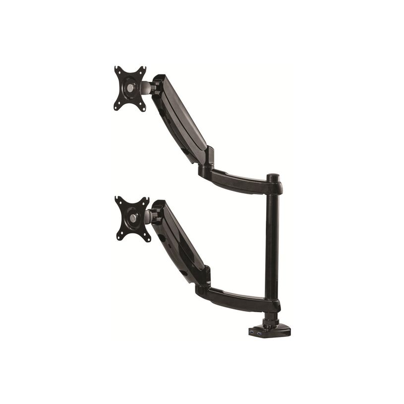 0043859727971-Fellowes Platinum Monitor Arm - Kit de montage - bras réglable - pour 2 moniteurs - plastique, aluminium, acier - noir - Taille d'écran : jusqu'à 27 po-P_604652_3-1