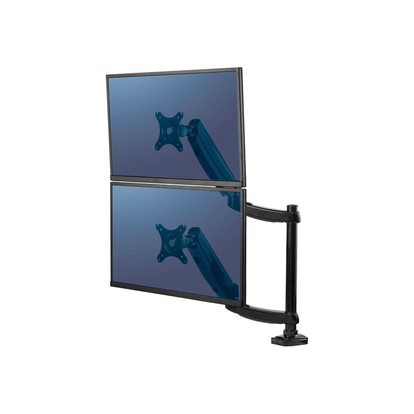 0043859727971-Fellowes Platinum Monitor Arm - Kit de montage - bras réglable - pour 2 moniteurs - plastique, aluminium, acier - noir - Taille d'écran : jusqu'à 27 po-P_604652_4-2