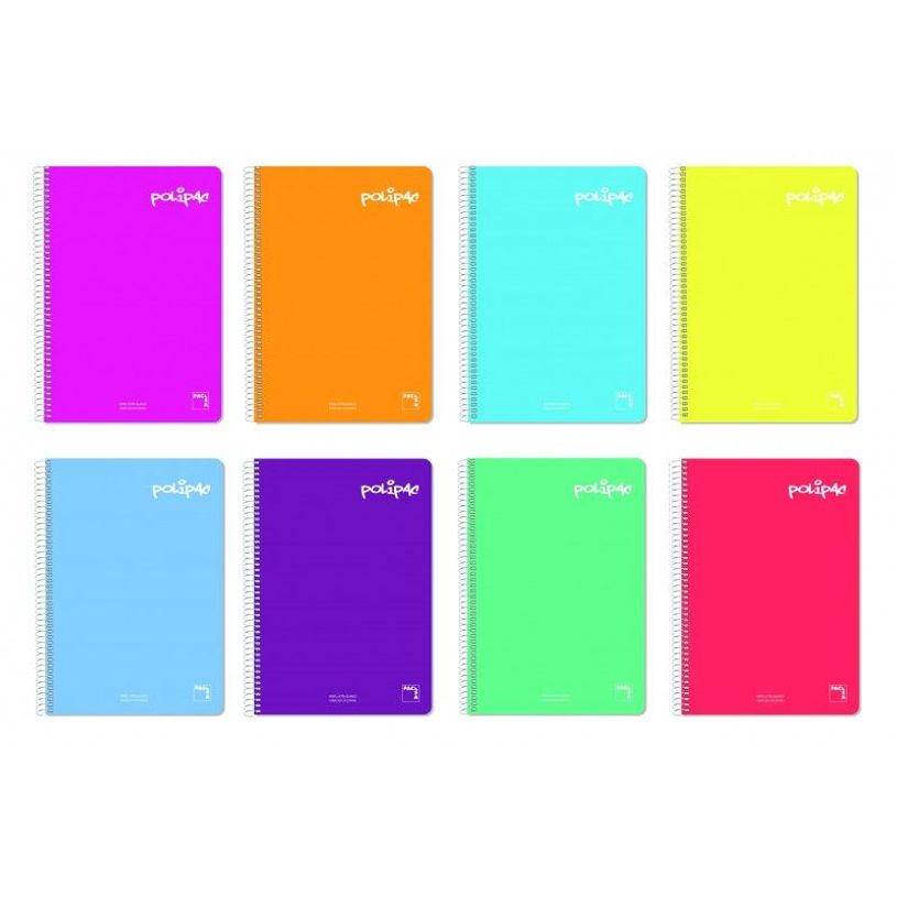8412855169528-Cahier spiralé format folio Polipac – 80 feuilles – quadrillage 4x4 – couleurs assorti-P_606886_1-0
