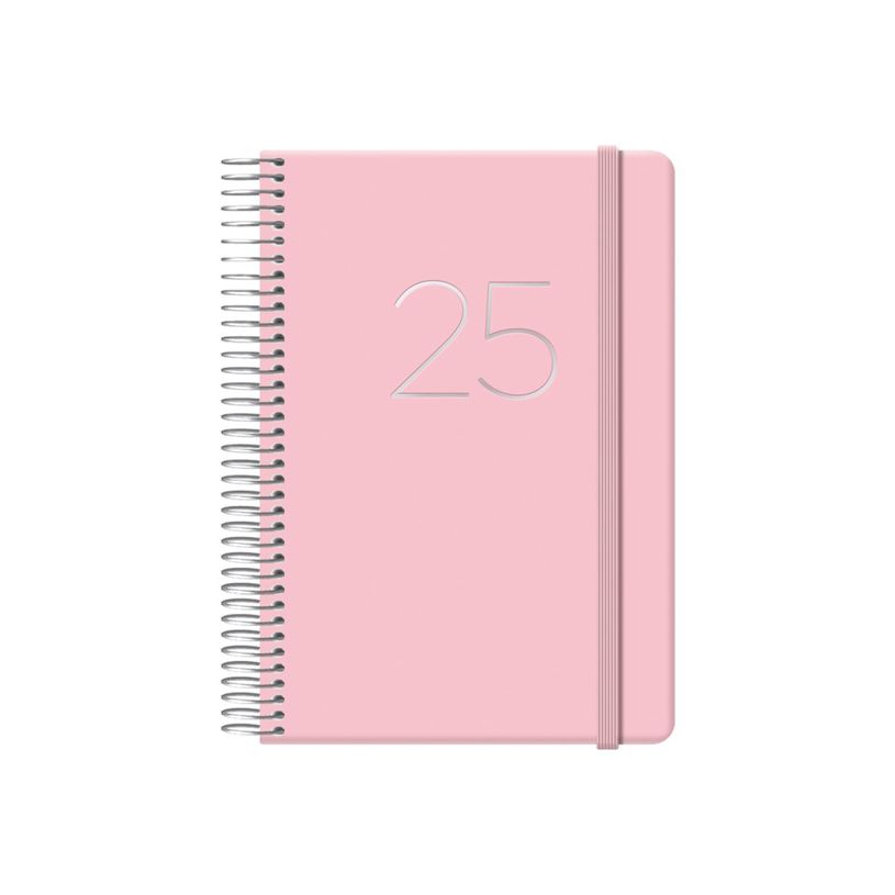 8421938125719-Dohe Gloss - Agenda - 2025 - página de día - encuadernado de alambre - 125 x 180 mm - 336 páginas - white offset paper - tapa rosa -P_609319_1-0