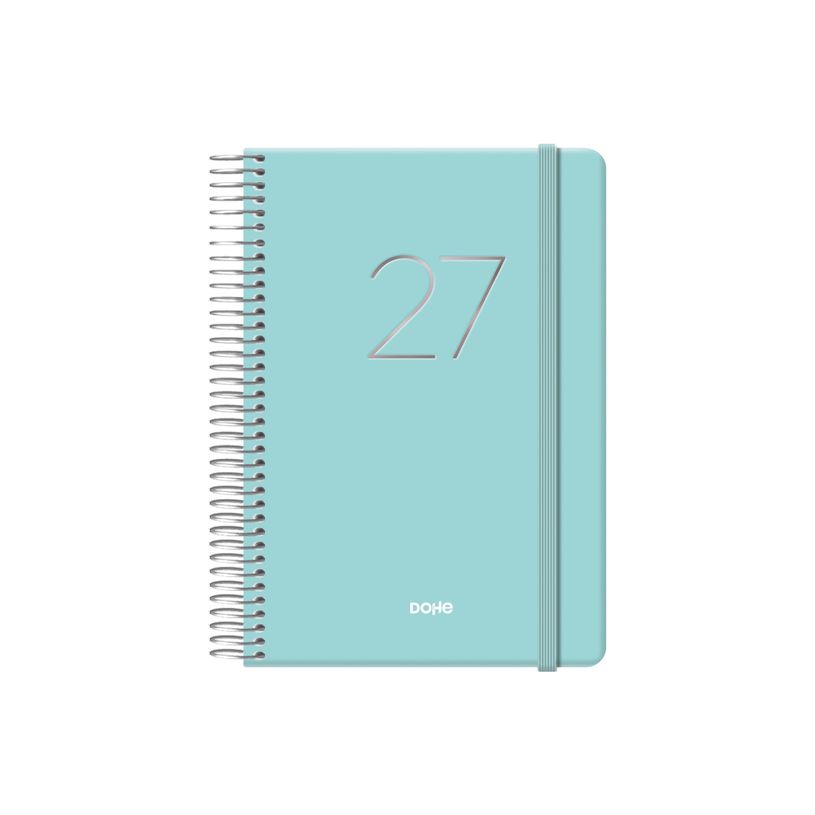 8421938125733-Agenda anual Dohe Gloss día por página con espiral 12,5 x 18 cm verde--0