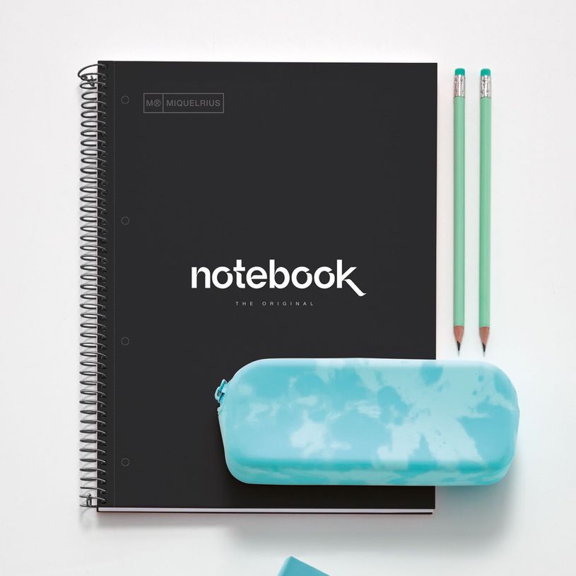 8422593460450-Notebook Emotions, Couverture rigide, A4, quadrillage 5x5 mm, 80 feuilles de 1 couleur, Miquelrius, Noi--2