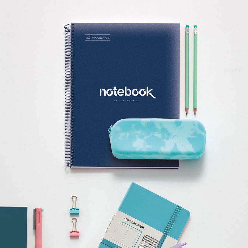 8422593460573-Notebook Emotions, Couverture souple, A4, quadrillage 5x5 mm, 80 feuilles de 1 couleur, Miquelrius, Ble--2