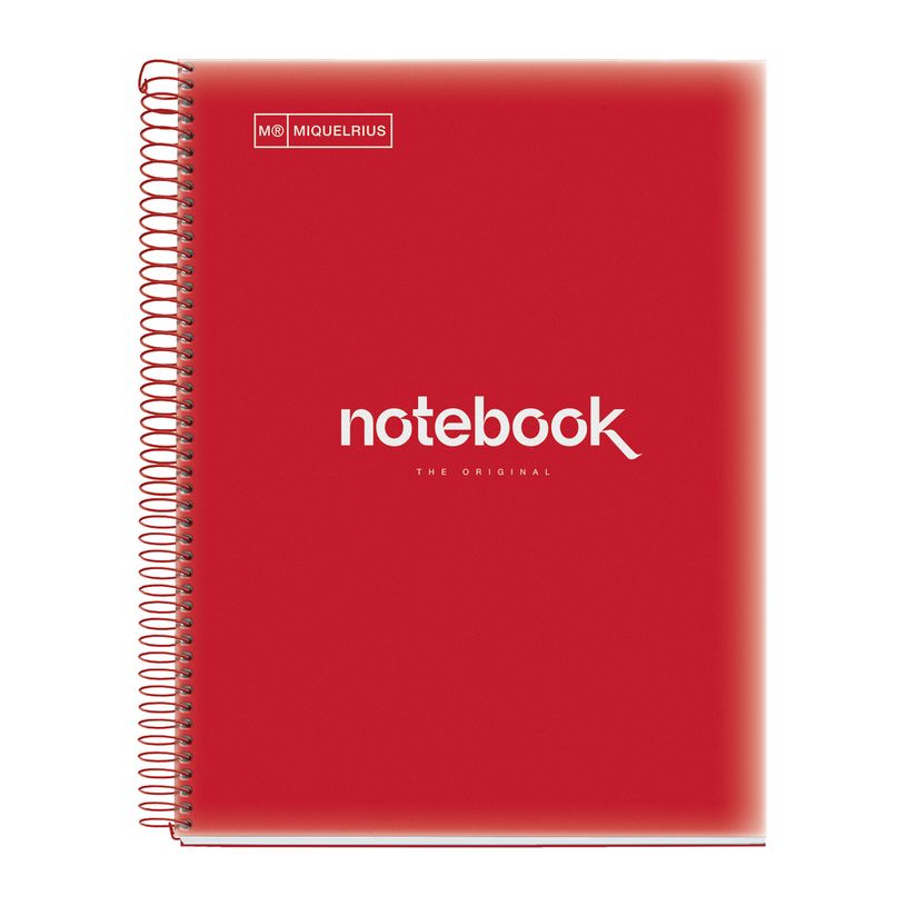 8422593460603-Notebook Emotions, couverture souple, A4, quadrillage 5x5 mm, 80 feuilles de 1 couleur, Miquelrius, Rou--0