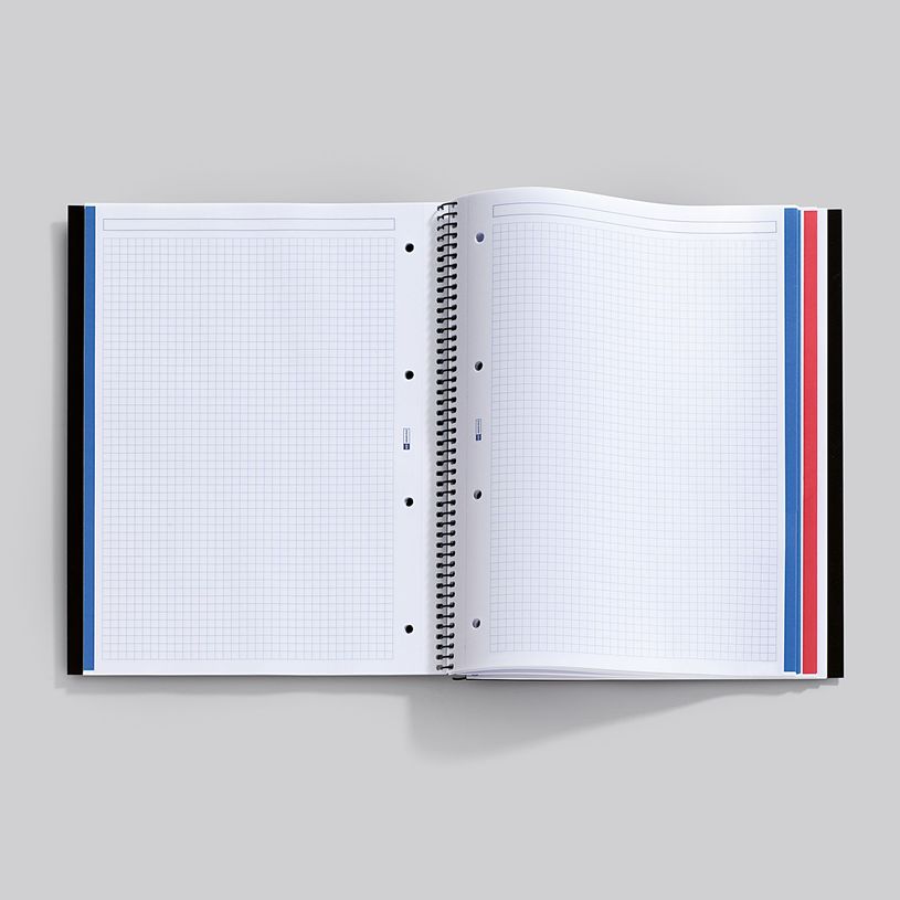 8422593479018-Notebook The Original, Couverture souple, A4, quadrillage 5x5 mm + Lisse, 120 feuilles de 2 couleurs, Miquelrius, Noi--2